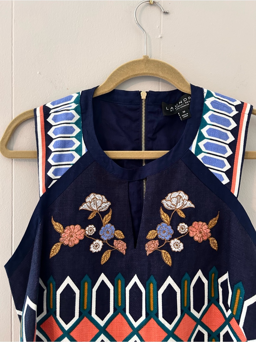 NWT Laundry by Shelli Segal Embroidered Geometric Shift Dress Size 10 - Picture 10 of 16
